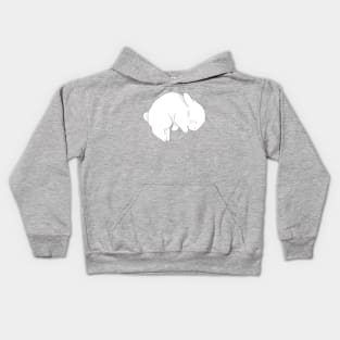 Sleeping red eye white Bunny | Bunniesmee Kids Hoodie